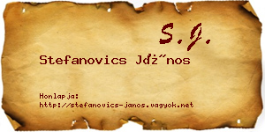 Stefanovics János névjegykártya