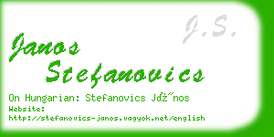 janos stefanovics business card